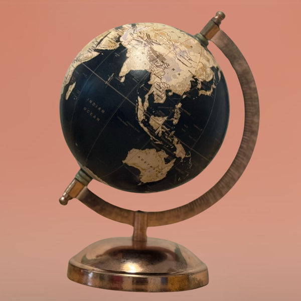 EXERZ 13cm Globe with Bronze Base, Handcraft Decorative Globe