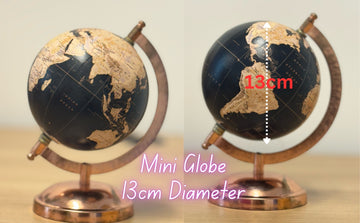 EXERZ 13cm Globe with Bronze Base, Handcraft Decorative Globe