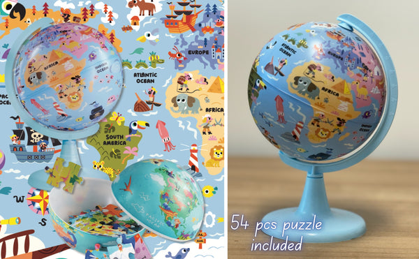 TOPGLOBE 15CM Globe “Legendary Pirates” with 54pcs Puzzles