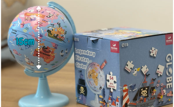 TOPGLOBE 15CM Globe “Legendary Pirates” with 54pcs Puzzles