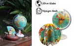 EXERZ 20cm Globe with a Book “My Wild World” 16-Page