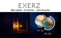 EXERZ Illuminated World Globe 30cm, Antique Colour Modern Map,Vintage Style, in English