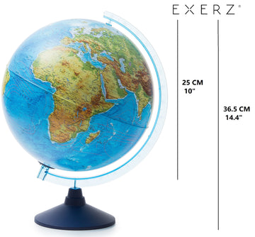 Exerz 25cm AR Globe Illuminated Cable Free LED Light - Physical (Day) Consellation(Night)- Augmented Reality App iOS Android