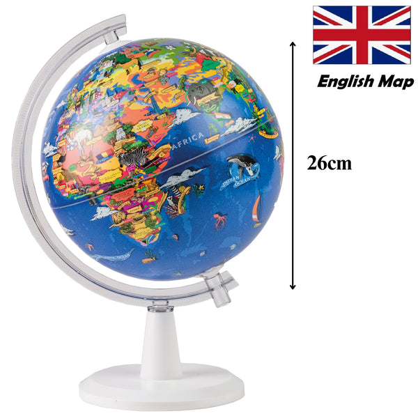 TOPGLOBE 26cm Globe My World Graphic Display + Pins + Pin Cards + Demontable Graphic Stands