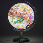 EXERZ 30CM Art Globe Zodiac Illuminated – Illustrated Map of Zodiac Region with Light Up function