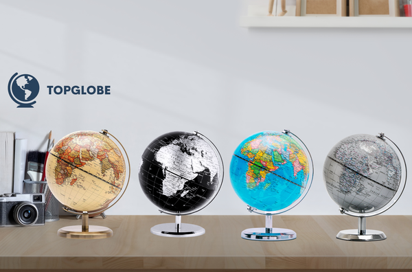 Topglobe 14cm World Globe - Silver