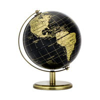 TOPGLOBE 14cm Globe Black & Golden, Mini World Globe