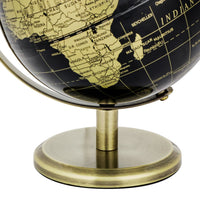 TOPGLOBE 14cm Globe Black & Golden, Mini World Globe