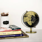 TOPGLOBE 14cm Globe Black & Golden, Mini World Globe