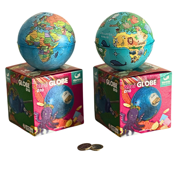 EXERZ 10CM Mini Globe (Political Map) With Money Bank Build In