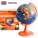 TOPGLOBE 15CM Educational Globe with 100pc Puzzles