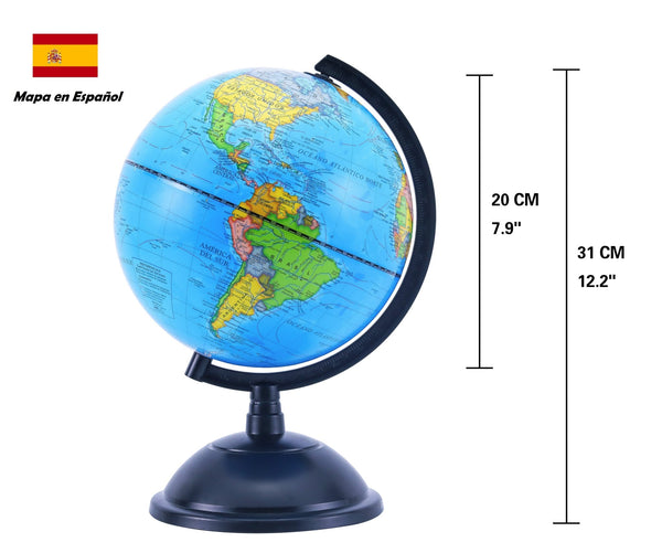 20cm Educational World Globe - Spanish - Topglobe