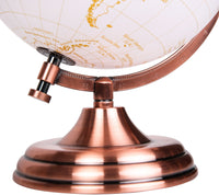 20cm World Globe Golden Colour - Metal Arc and Base - German - Topglobe