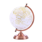 20cm World Globe Golden Colour - Metal Arc and Base - German - Topglobe