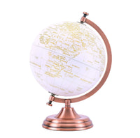 20cm World Globe Golden Colour - Metal Arc and Base - Spanish - Topglobe