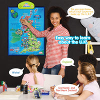 BEST LEARNING i-Poster My United Kingdom Interactive Map - Educational Talking Toy Ages 5 to 12 - Topglobe