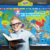 BEST LEARNING i-Poster My World Interactive Map Educational Talking Toy Age 5 to 12 - Topglobe