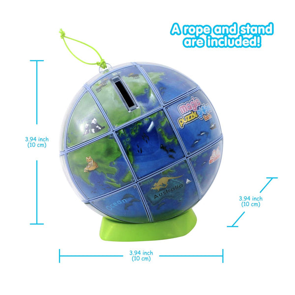 BEST LEARNING Magic Puzzle World Globe - 3D Earth World Map Puzzles for Children Kids - 26 Pieces - Topglobe