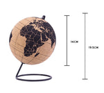 Exerz 14cm Natural Cork Globe 12 Push Pins Included (Natural Cork) - Topglobe