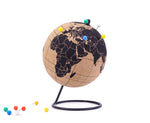 Exerz 14cm Natural Cork Globe 12 Push Pins Included (Natural Cork) - Topglobe