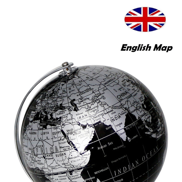 Exerz 14cm World Globe - Metallic Black - Topglobe