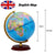 Exerz 20cm Illuminated World Globe Wooden Base - Political Map (Day) Constellation (Night) - Topglobe