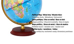 Exerz 20cm Illuminated World Globe Wooden Base - Political Map (Day) Constellation (Night) - Topglobe