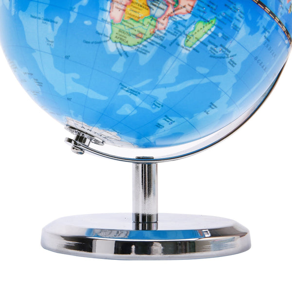 Exerz 20cm World Globe Stainless Steel Arc and Base- Political Map - Topglobe