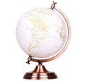 Exerz 20cm World Globe - White & Golden