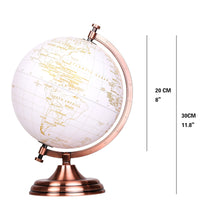 Exerz 20cm World Globe - White & Golden - Topglobe