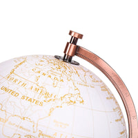 Exerz 20cm World Globe - White & Golden - Topglobe