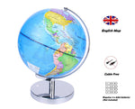 Exerz 23cm Illuminated World Globe - Cable Free LED - Political Map/Constellation Stars - Topglobe