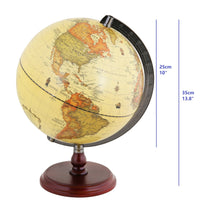 Exerz 25CM Antique World Globe With A Wood Base - Topglobe