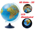 Exerz 25cm Relief Illuminated World Globe - Cable Free Interactive AR (Augmented Reality)