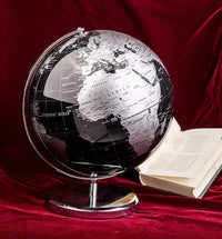 Exerz 25cm World Globe - Metallic Black - Topglobe