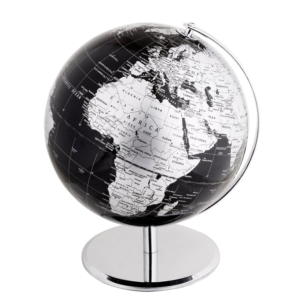 Exerz 25cm World Globe - Metallic Black - Topglobe