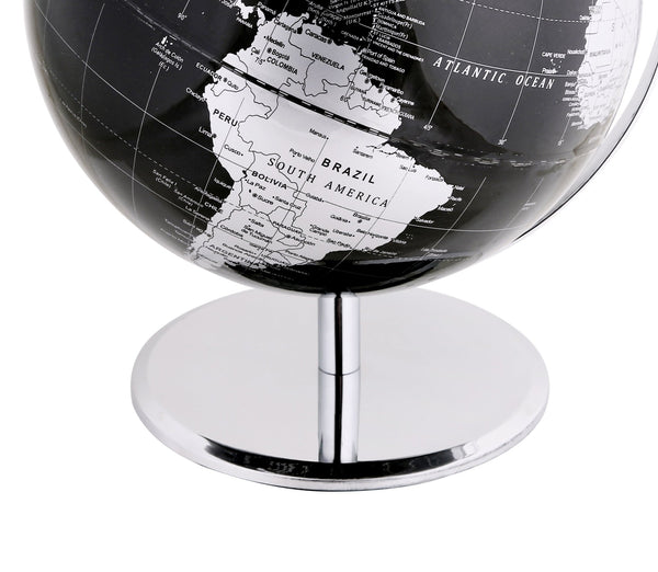 Exerz 25cm World Globe - Metallic Black - Topglobe