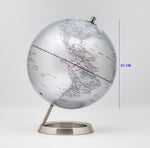 Exerz 25cm World Globe - Metallic Silver - Topglobe