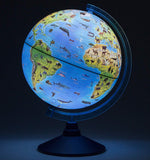 Exerz 25cm Zoo-Geo Illuminated Globe -Physical and Zoo Dual Map - Topglobe