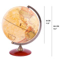 Exerz 30cm Antique Globe With A Wood Base - Modern Map in Antique Look