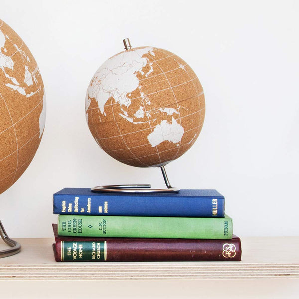 SUCK UK Mini White Desktop Cork Globe | Push PINS Included - Topglobe