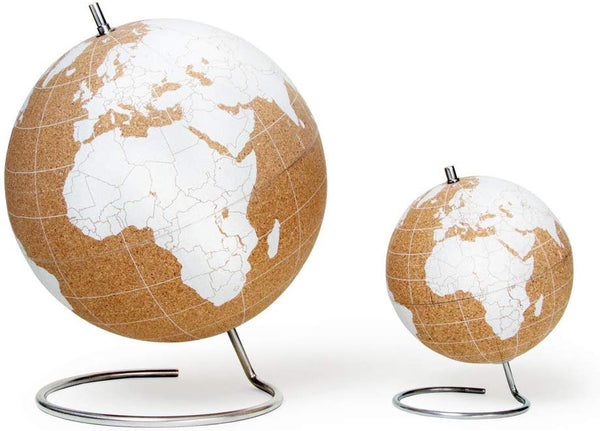 SUCK UK Mini White Desktop Cork Globe | Push PINS Included - Topglobe