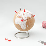 SUCK UK Mini White Desktop Cork Globe | Push PINS Included - Topglobe