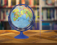 TOPGLOBE 30cm Educational World Globe 360° Rotating Political Map - Topglobe